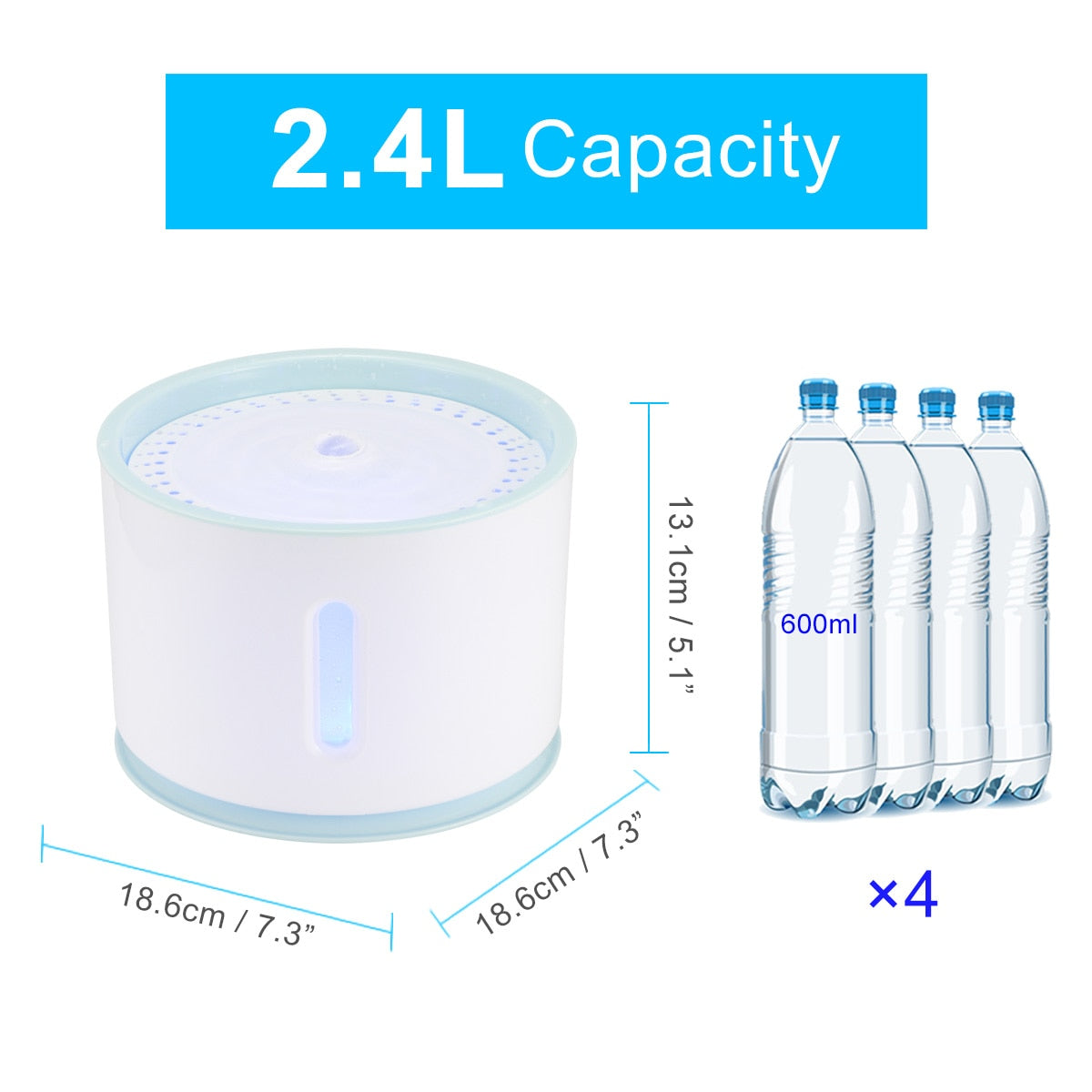 2.4L Automatic Pet Water Fountain Dispenser