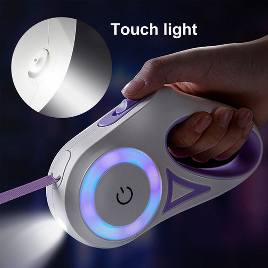 Retractable Dog Leash With Led Touch Lights