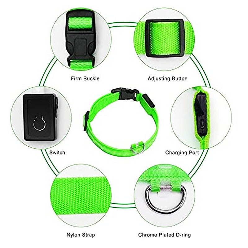 LED Glowing Dog Rechargeable Collar